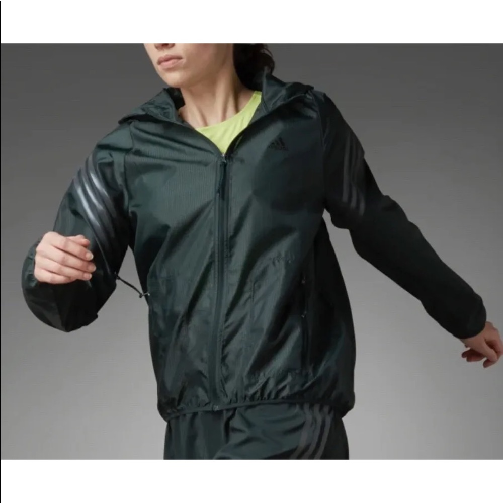 Adidas Run Icons 3-Stripes Hooded Running Windbreaker Water Repellent